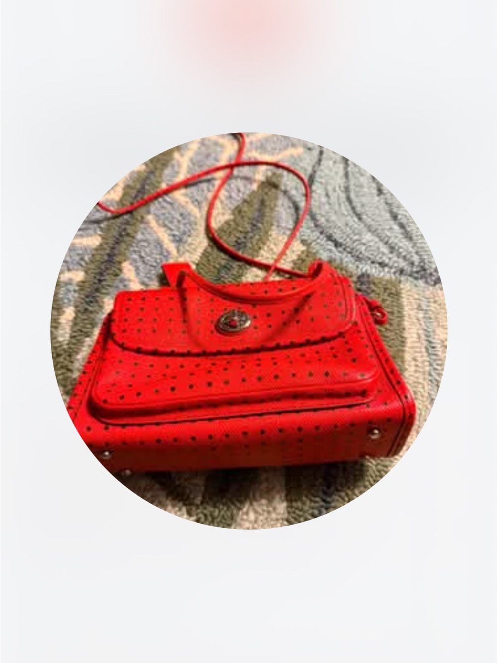 Coach Red Studded Crossbody Shoulder Bag